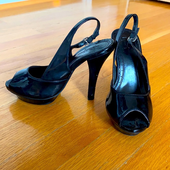 Women Strapped HighHeel, Black, Glossy, Open Toe,5 - Picture 4 of 7